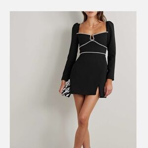 Self-Portrait Black Embellished Mini Dress
